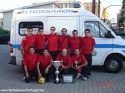 Equipa de futsal da Secção Desportiva e Cultural dos B. V. Famalicenses que venceu o torneio de futsal inter-bombeiros organizado pelos B. V. de Paços de Ferreira e que se realizou nos dias 5 e 6 de Outubro no pavilhão municipal de Paços de Ferreira.